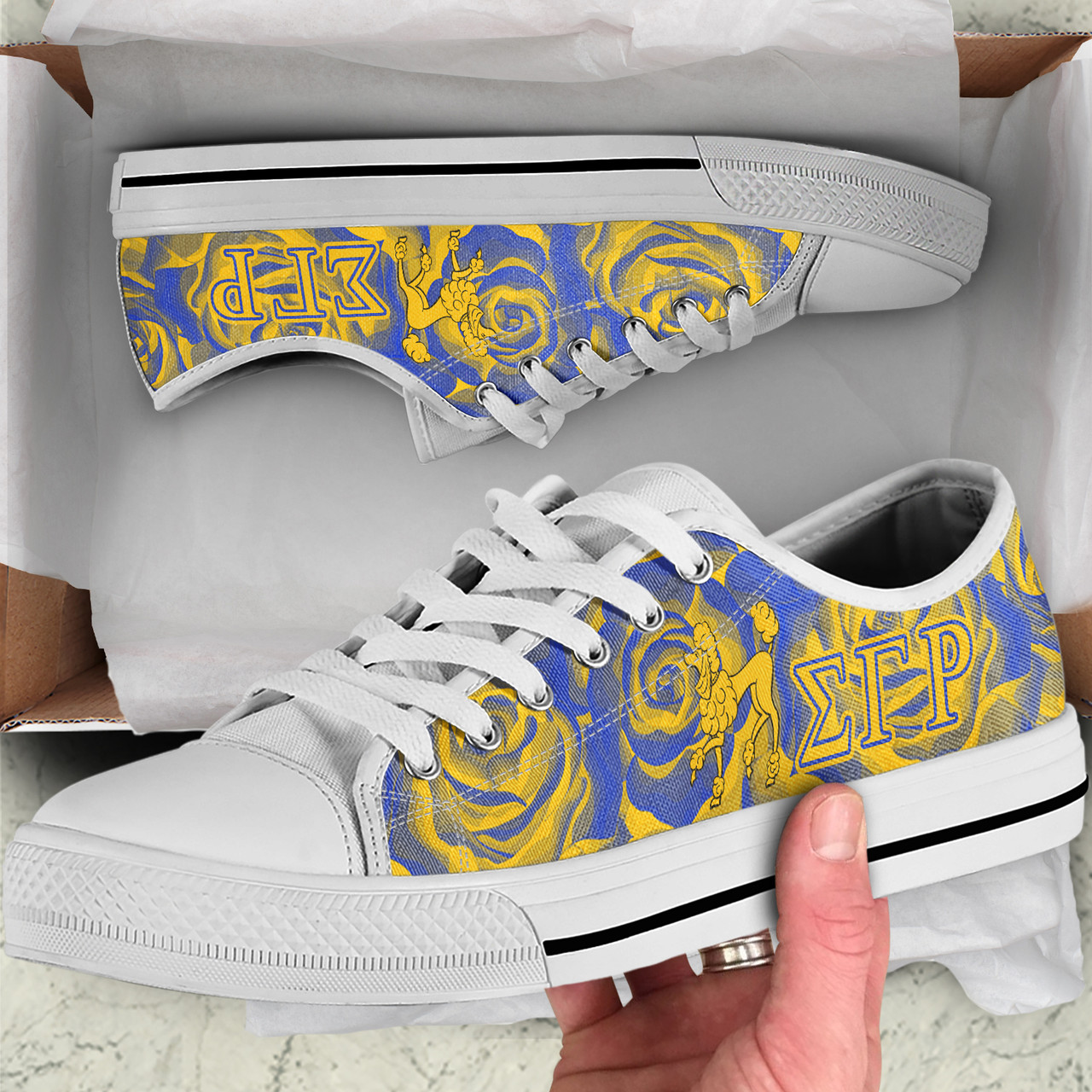 Sigma Gamma Rho Low Top Shoes Rose Flower