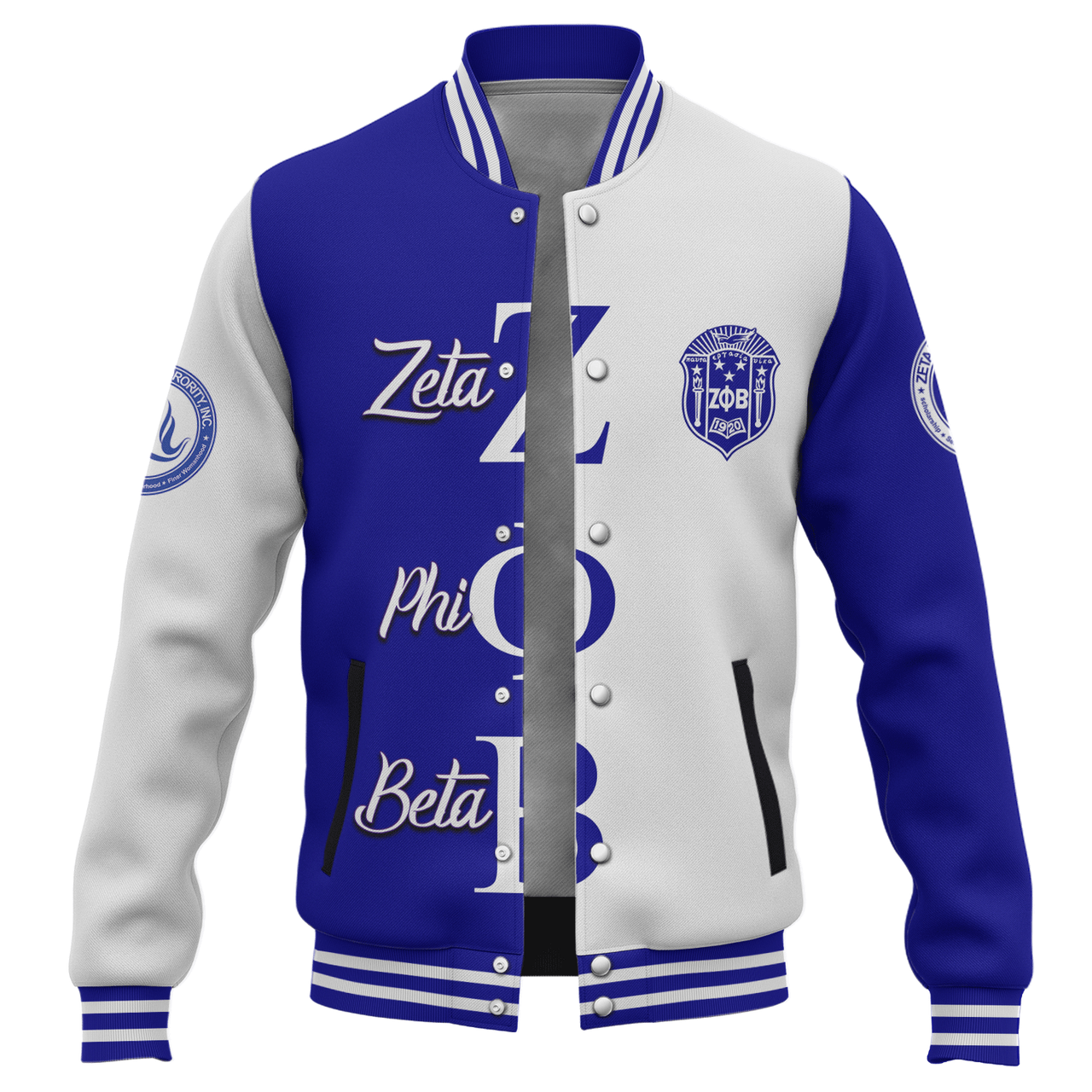 Zeta Phi Beta Baseball Jacket Half Style