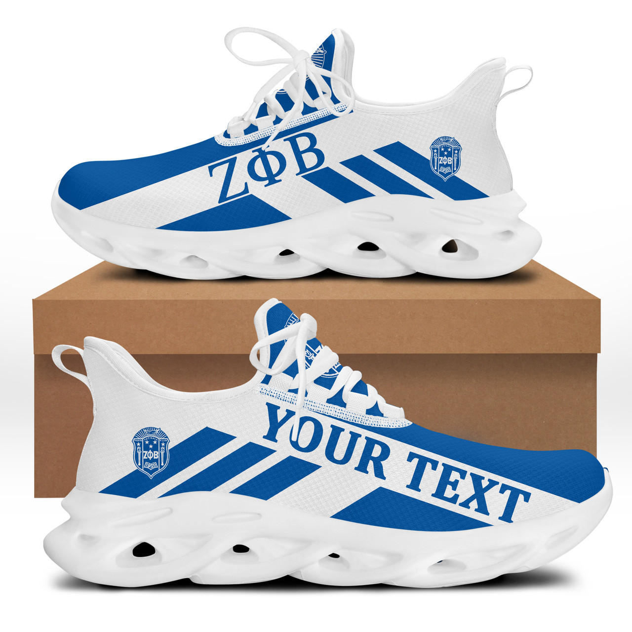 Zeta Phi Beta Clunky Shoes Custom Stripe Style