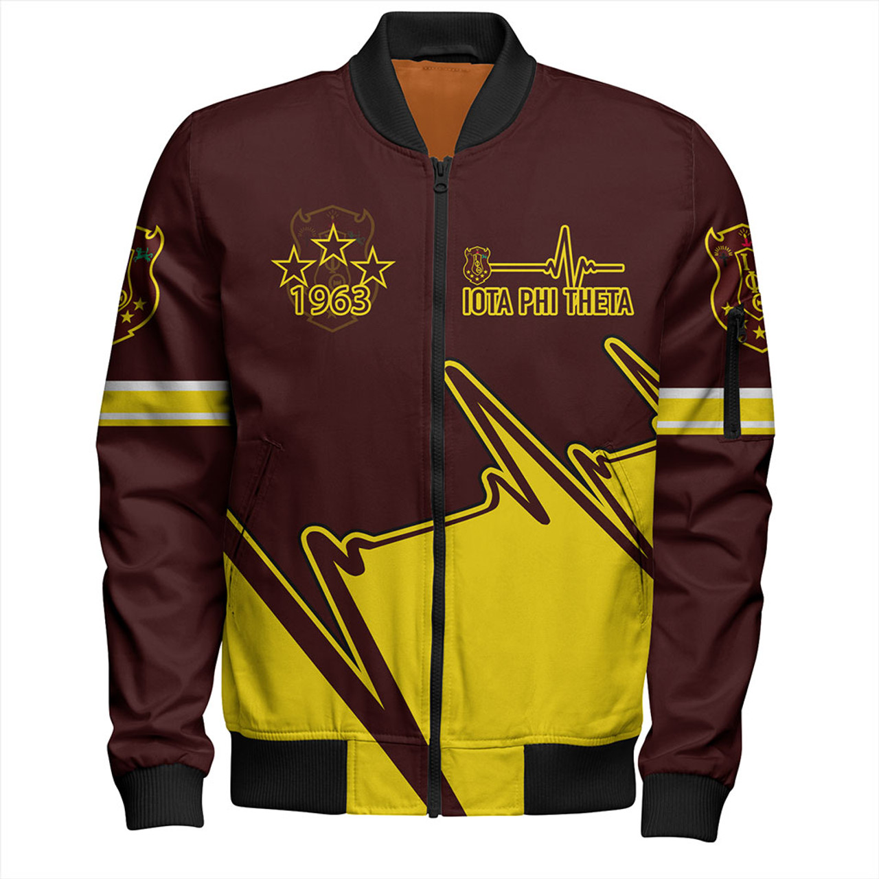 Iota Phi Theta Bomber Jacket Custom Heartbeat