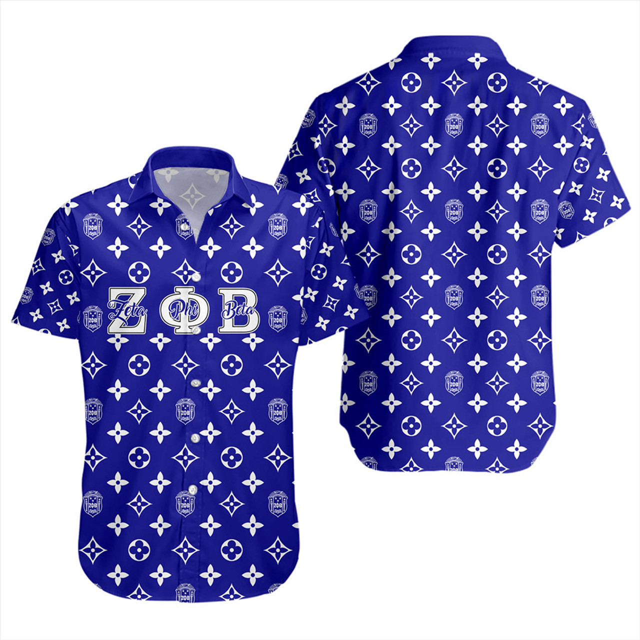 Zeta Phi Beta Short Sleeve Shirt LouisV Pattern