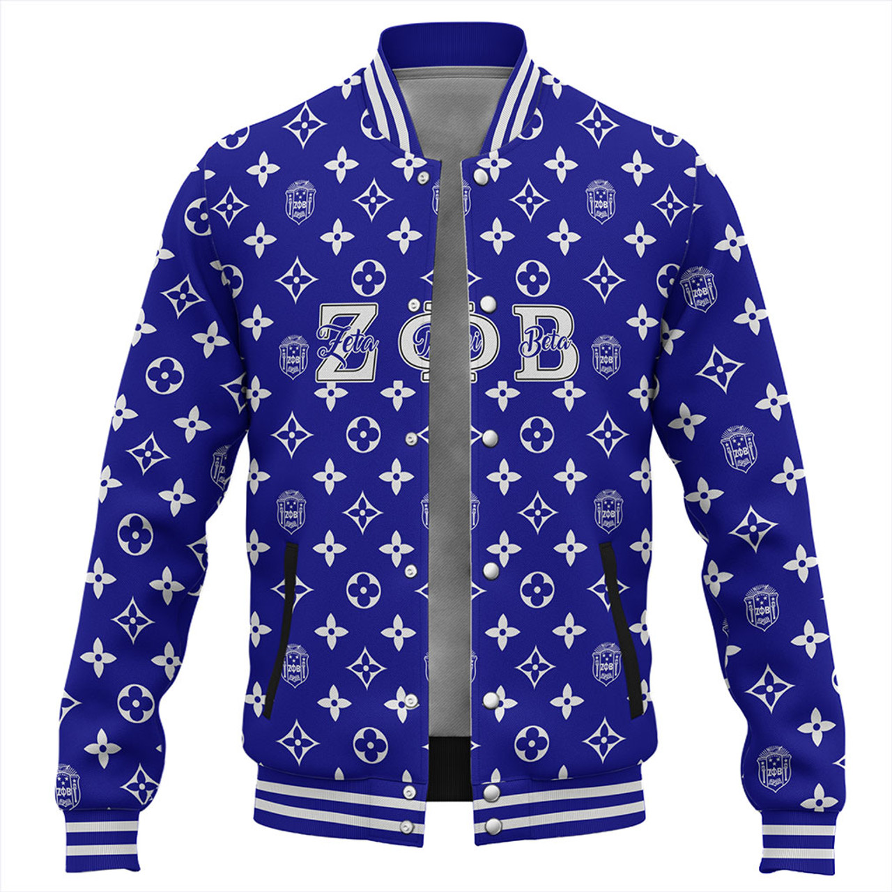 Zeta Phi Beta Baseball Jacket LouisV Pattern