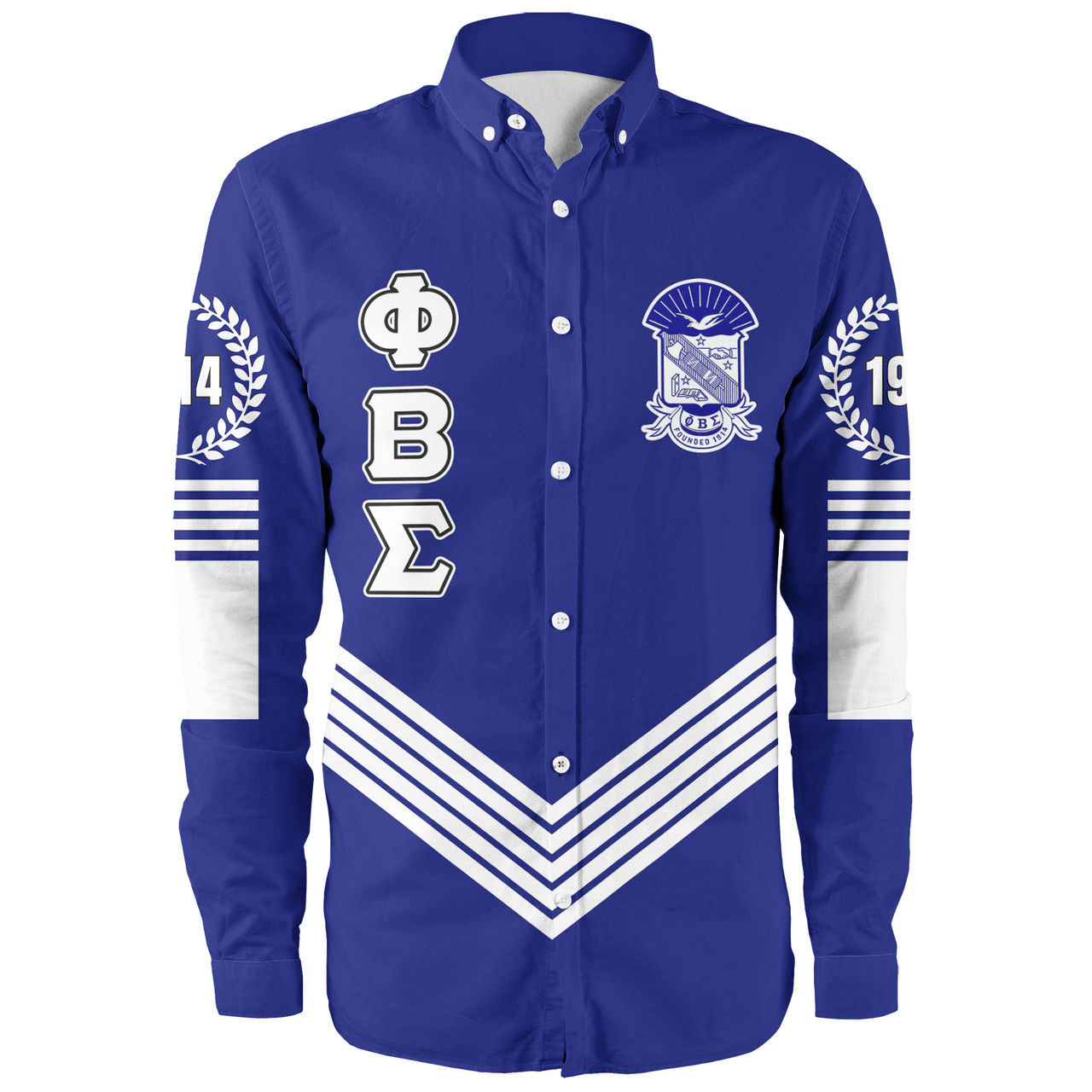 Phi Beta Sigma Long Sleeve Shirt Crest Greek Life