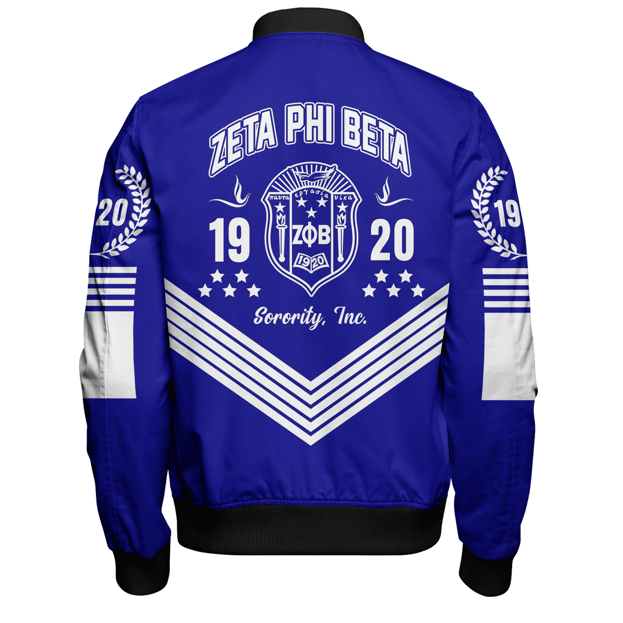 Zeta Phi Beta Zipper Bomber Jacket Crest Greek Life