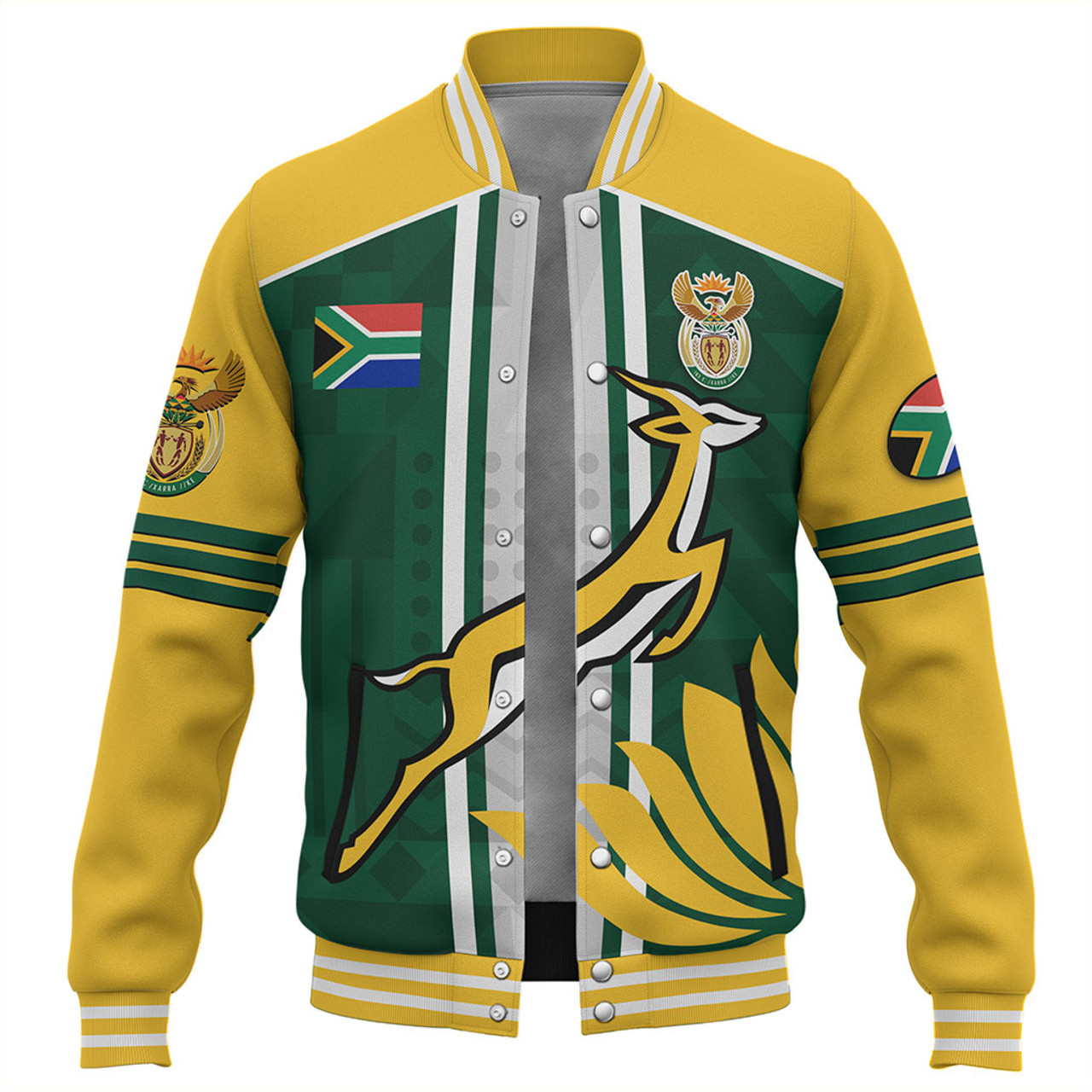 South Africa Baseball Jacket Pattern African With Flower Protea