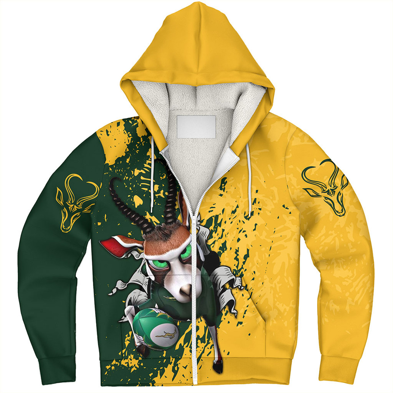 South Africa Sherpa Hoodie Springbuks Mascots Style