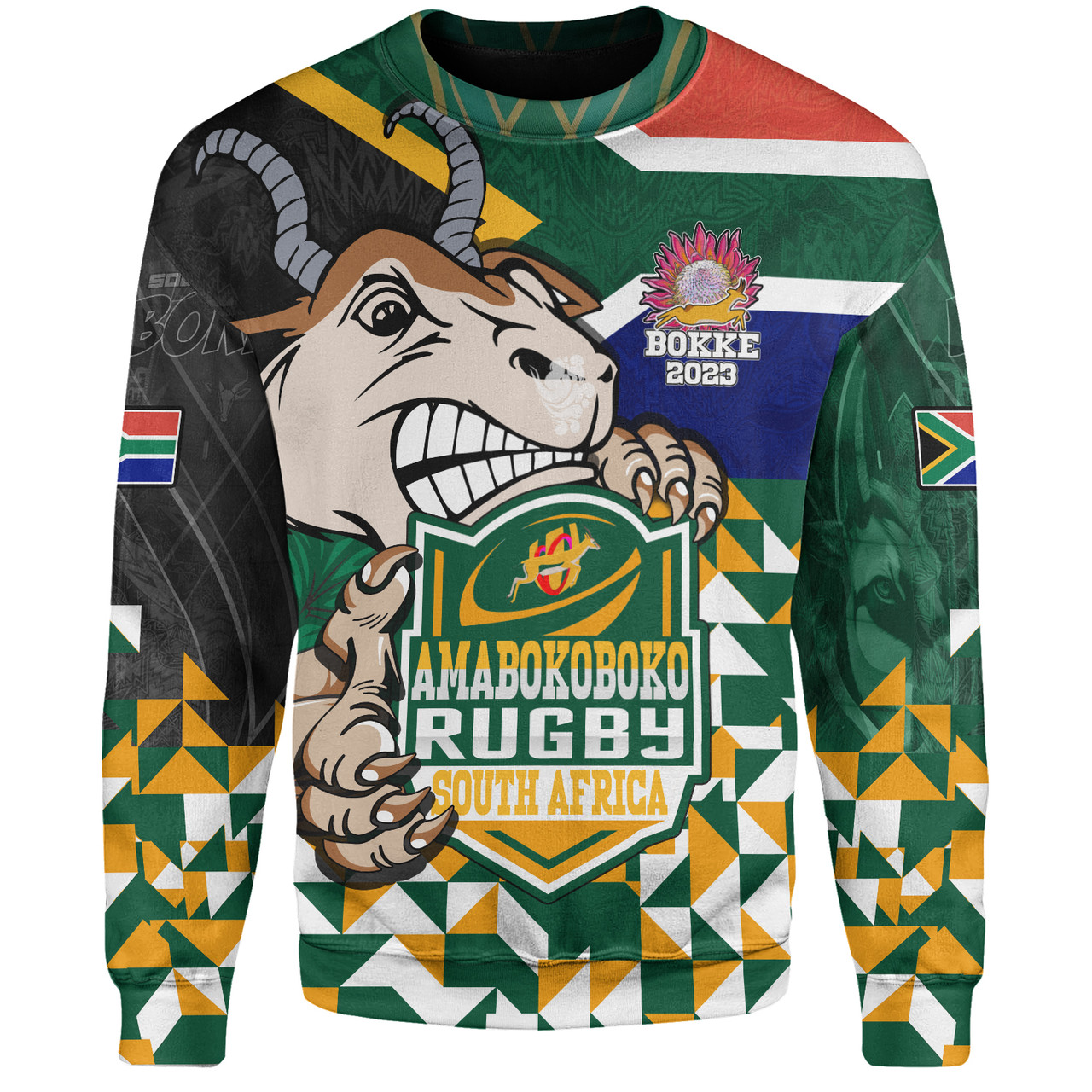 South Africa Sweatshirt Custom SA Rugby Springboks Pride 2023 Hexagon ...
