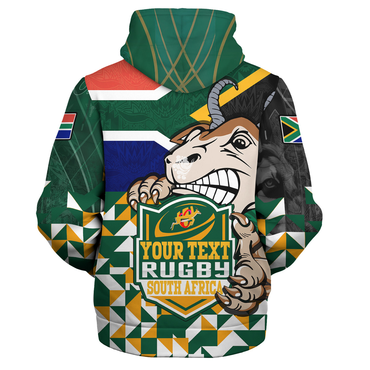 South Africa Sherpa Hoodie Custom SA Rugby Springboks Pride 2023 Hexagon Jersey