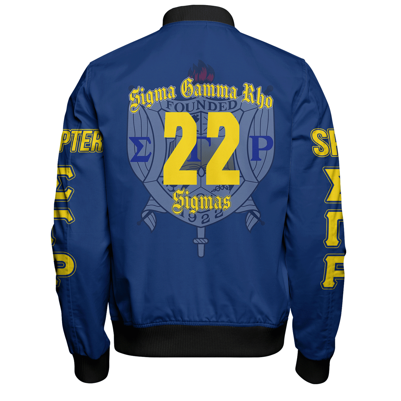 Sigma Gamma Rho Zipper Bomber Jacket Custom Chapter And Spring Style