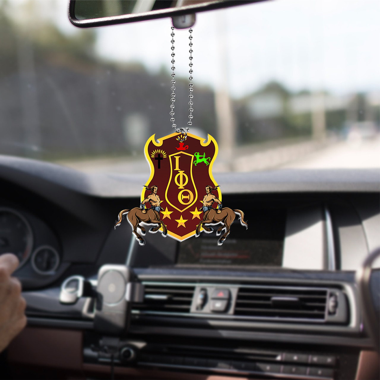 Iota Phi Theta Shield Style Car Hanging Ornament