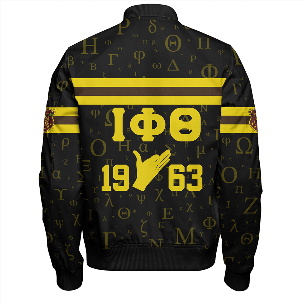 Iota Phi Theta Zipper Bomber Jacket Alphabet Style