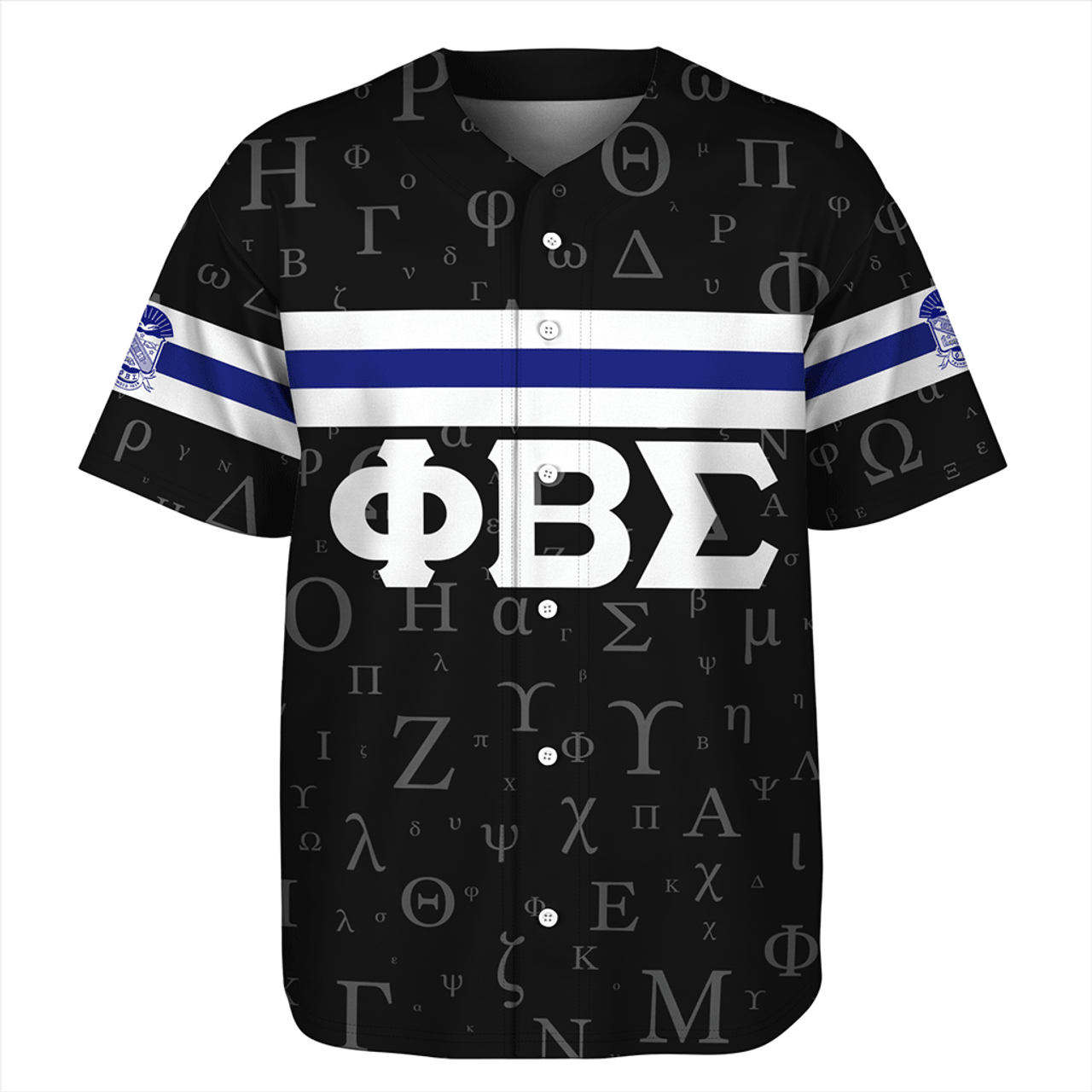 Phi Beta Sigma Baseball Shirt Alphabet Style