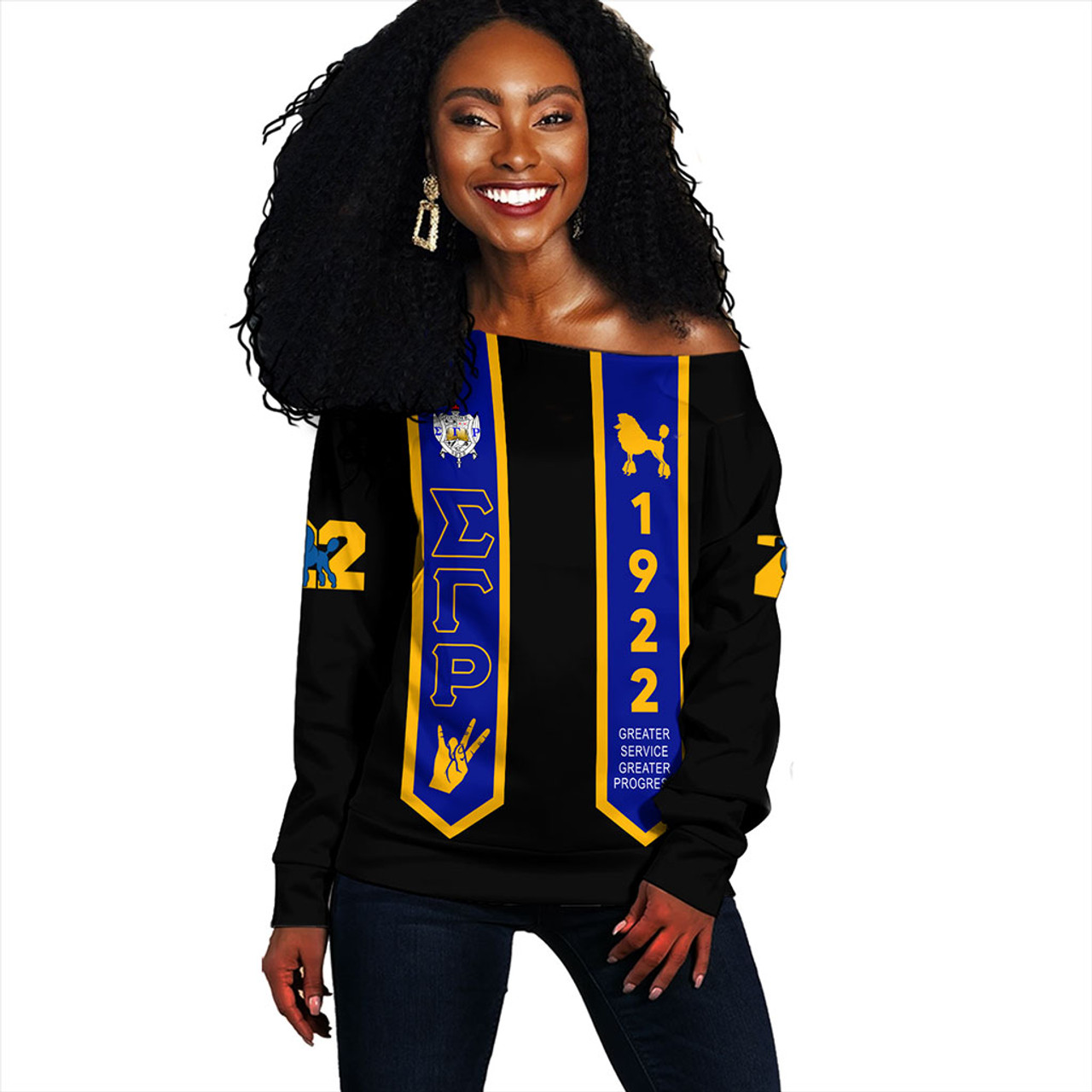 Sigma Gamma Rho Off Shoulder Sweatshirt Greek Gradution