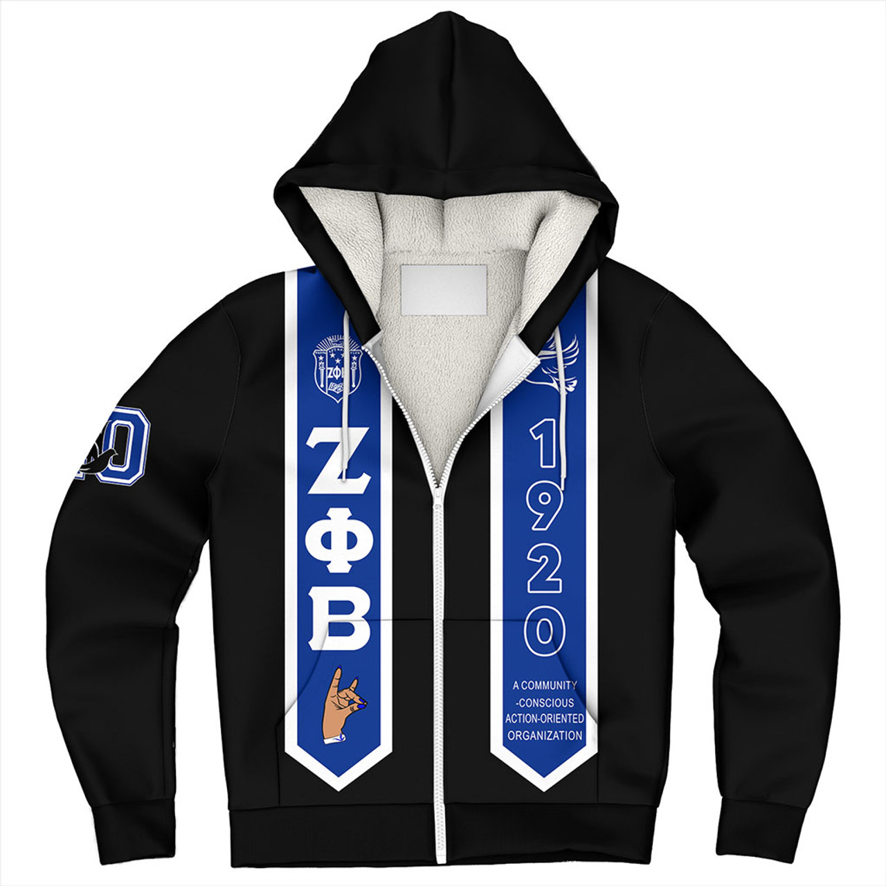 Zeta Phi Beta Sherpa Hoodie Greek Gradution