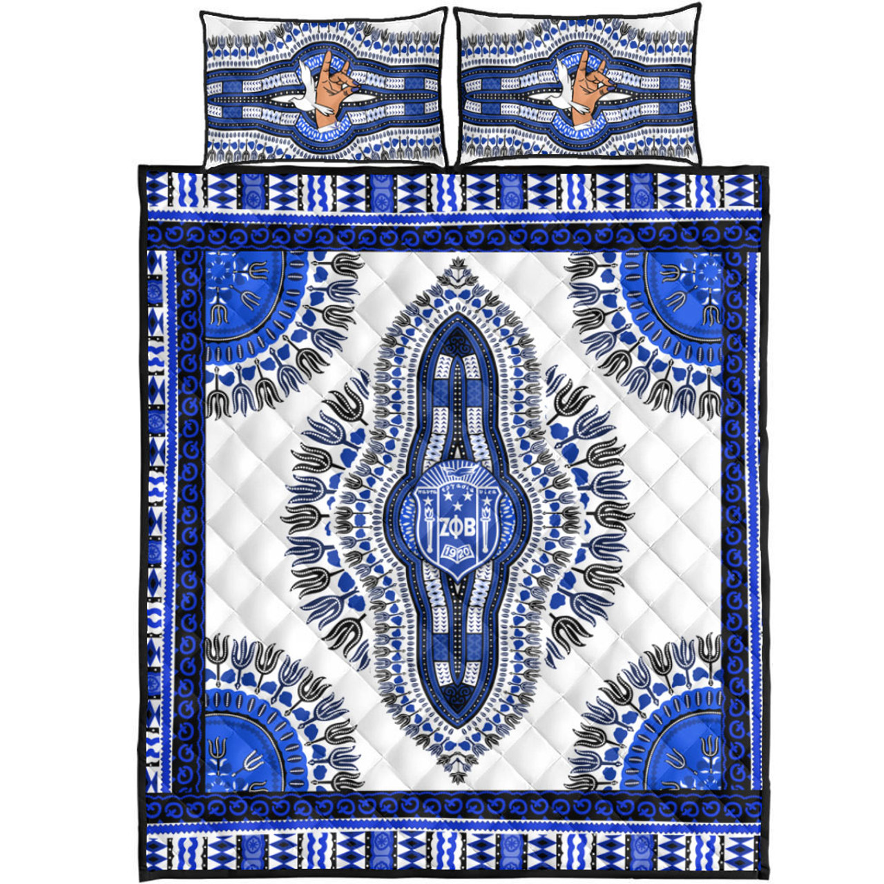 Zeta Phi Beta Quilt Bed Set Dashiki