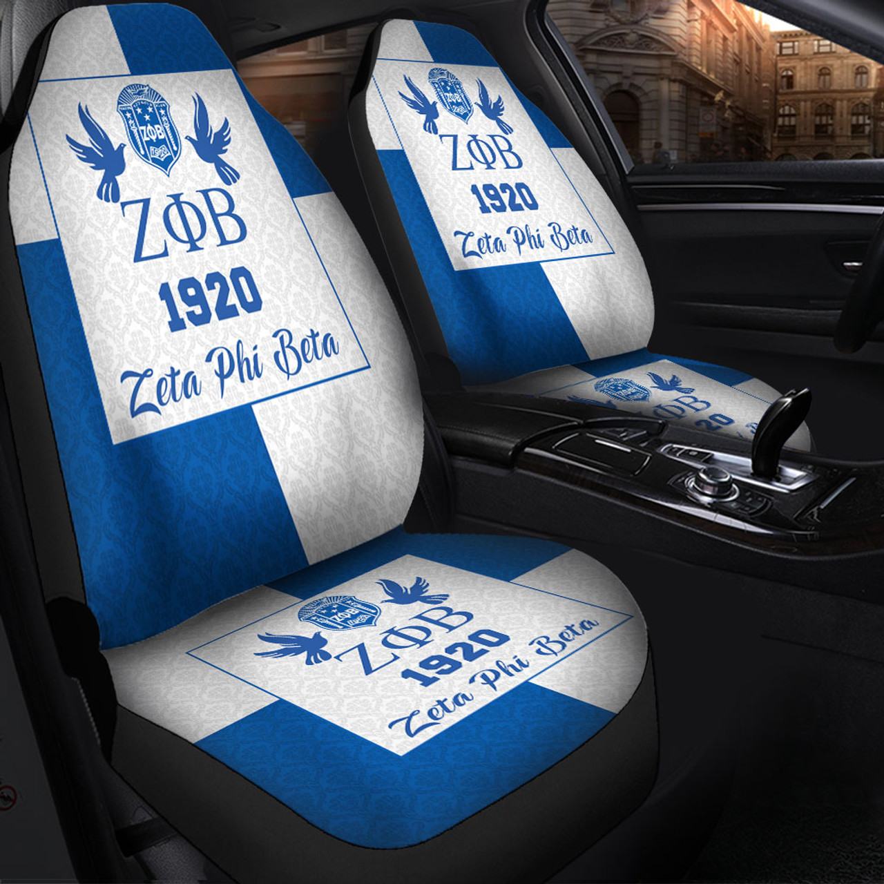 Zeta Phi Beta Car Seat Covers Haft Concept Style