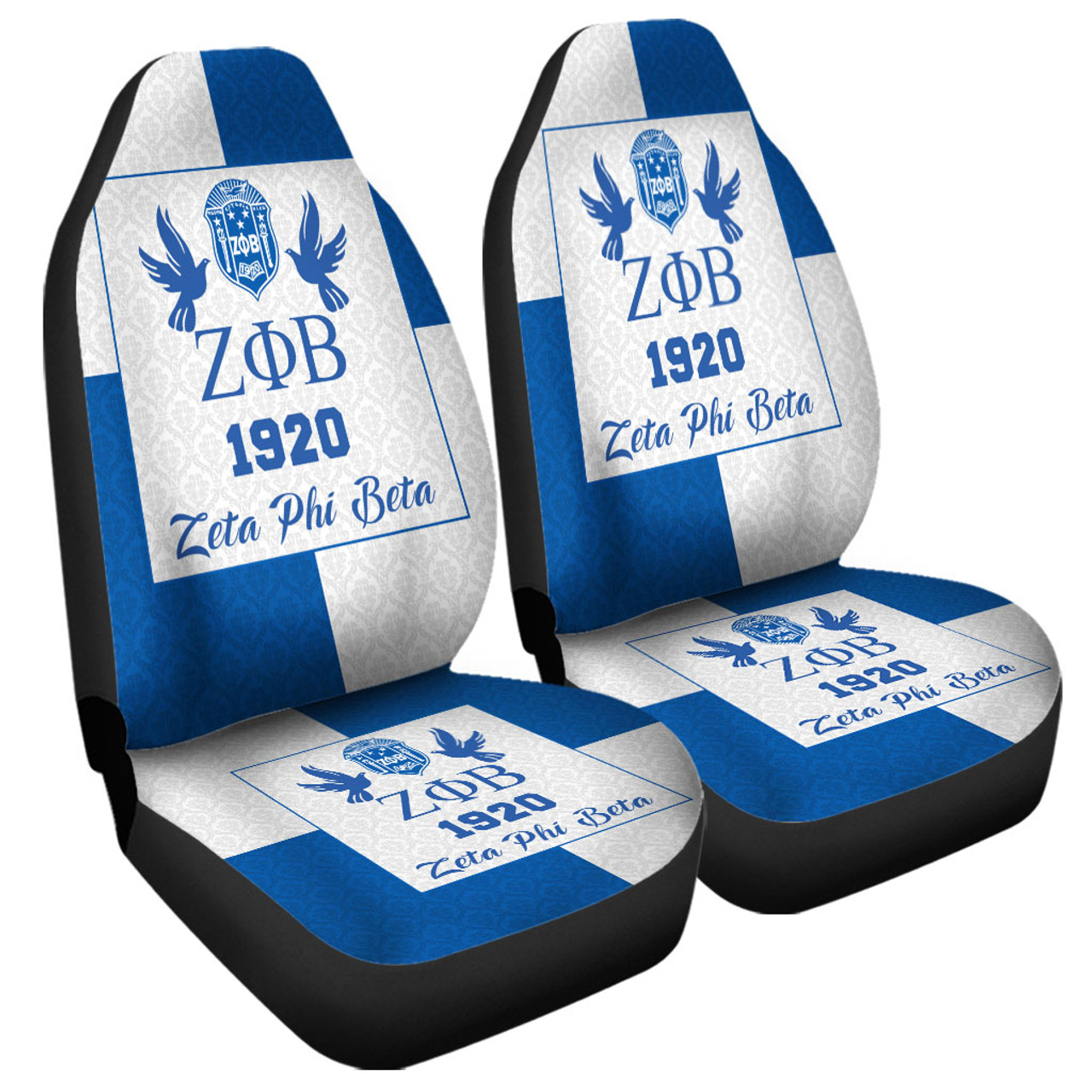 Zeta Phi Beta Car Seat Covers Haft Concept Style