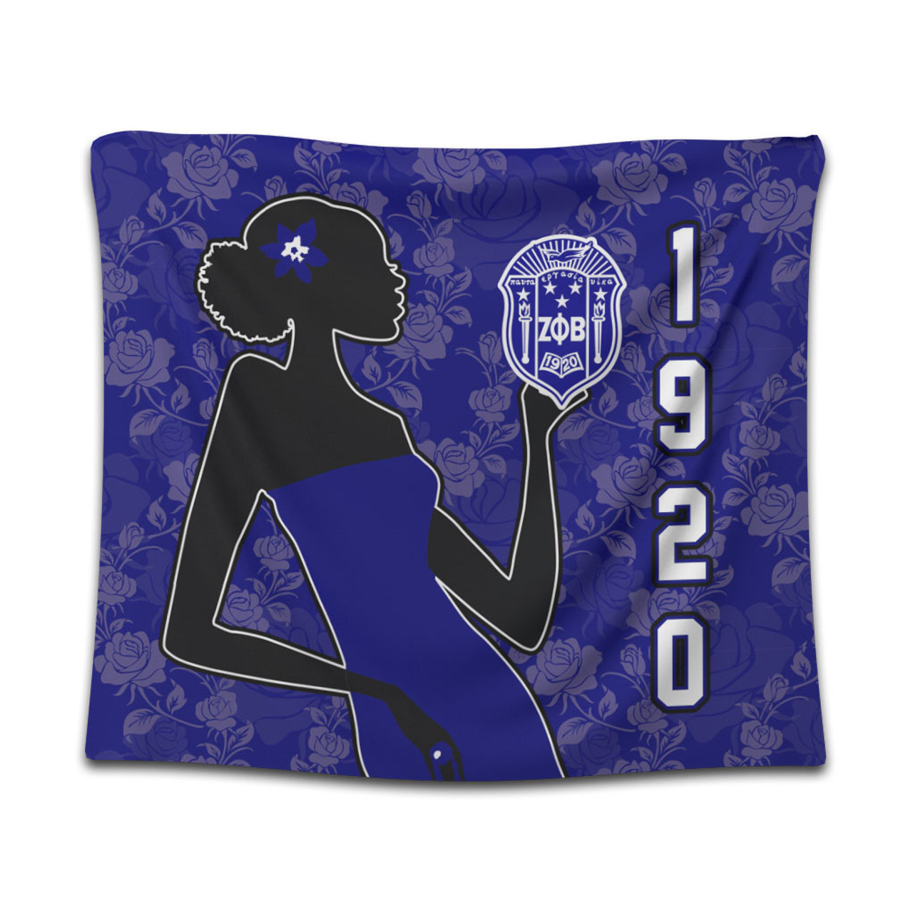 Zeta Phi Beta Tapestry Girl Rose