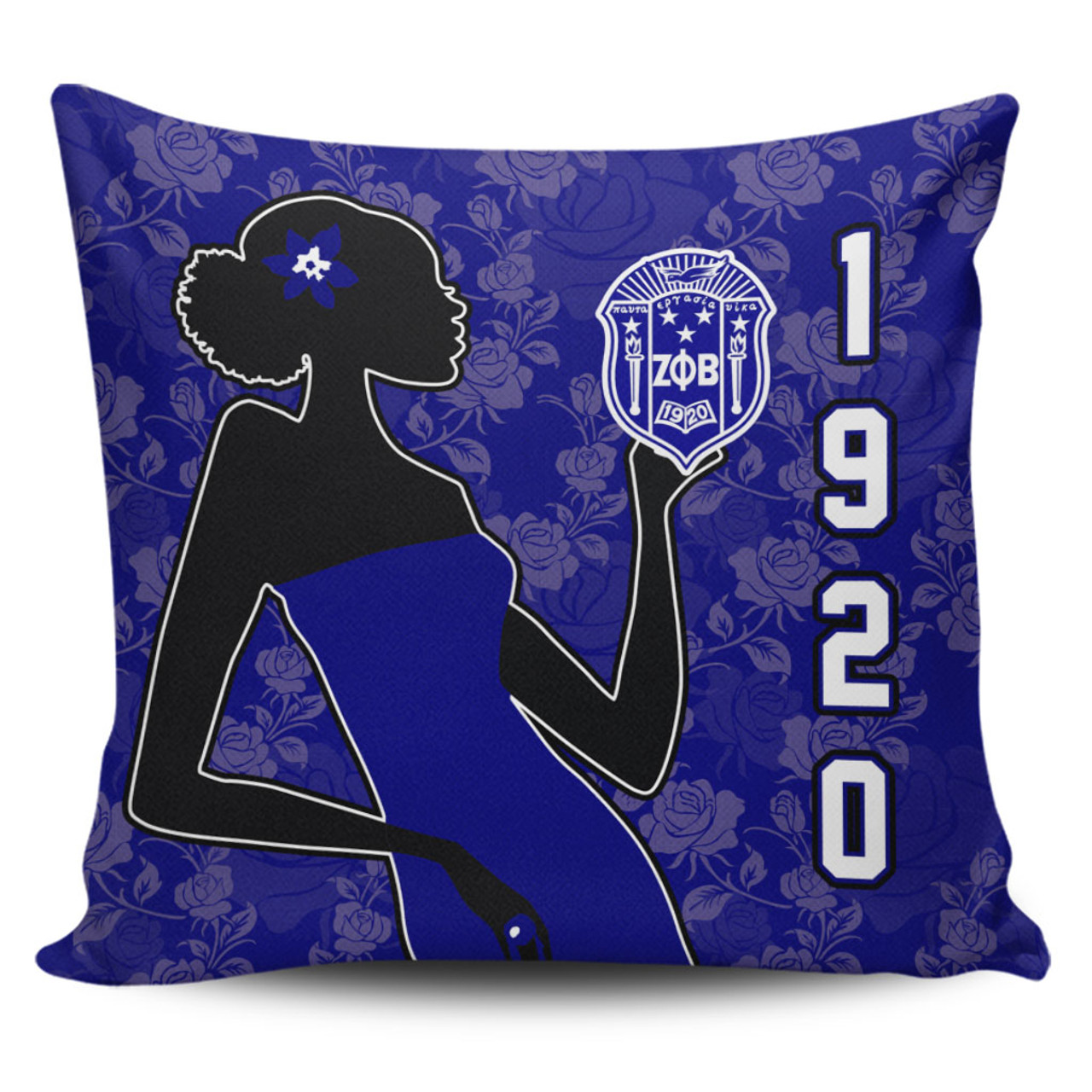 Zeta Phi Beta Pillow Cover Girl Rose