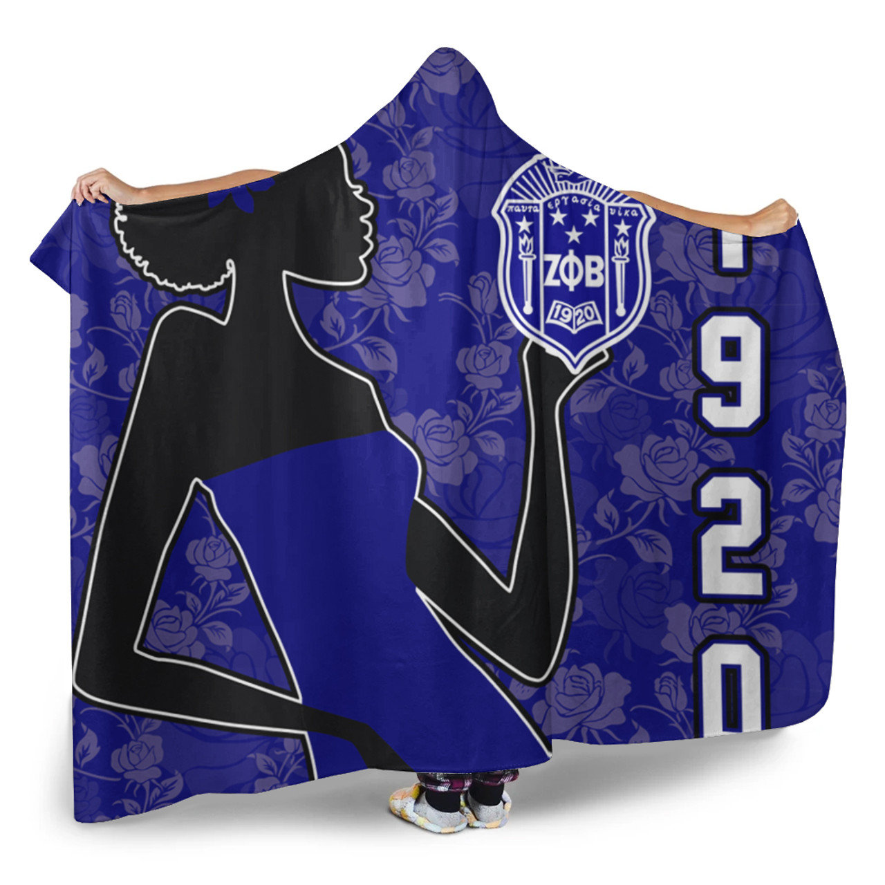 Zeta Phi Beta Hooded Blanket Girl Rose