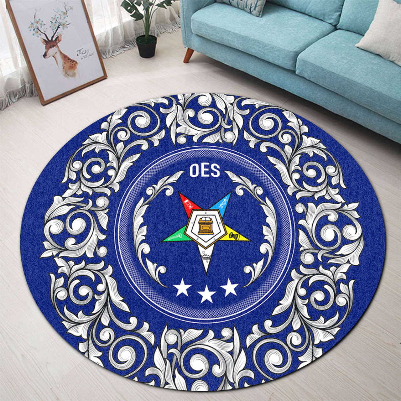 Order of the Eastern Star Round Rug Sorority