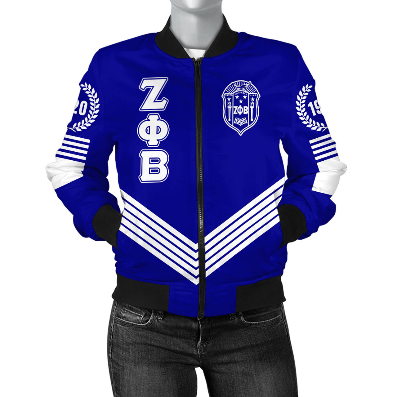 Zeta Phi Beta Bomber Jacket Crest Greek Life