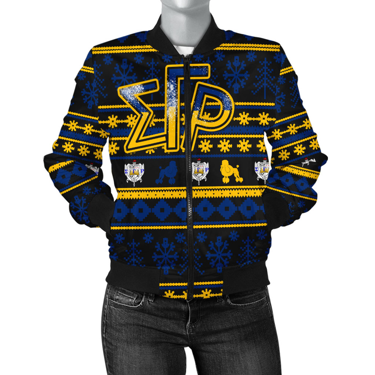 Sigma Gamma Rho Bomber Jacket Christmas Style Grunge