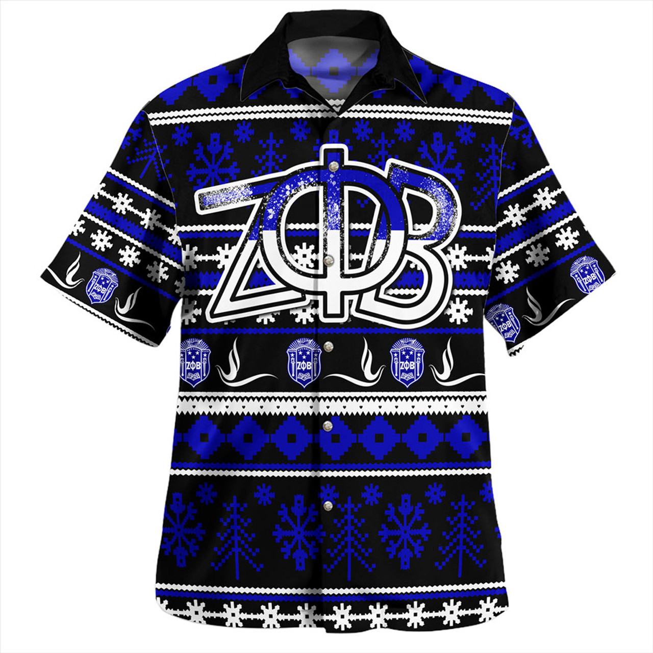 Zeta Phi Beta Hawaiian Shirt Christmas Style Grunge