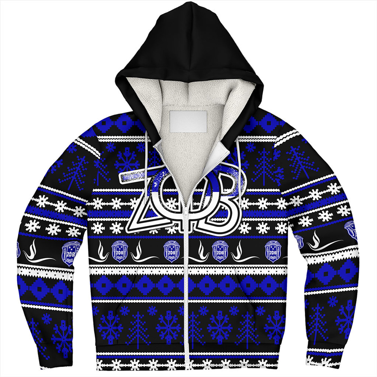 Zeta Phi Beta Sherpa Hoodie Christmas Style Grunge