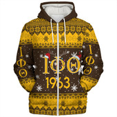 Iota Phi Theta Sherpa Hoodie Christmas Symbols Design