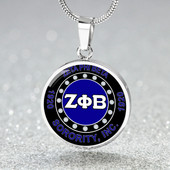 Zeta Phi Beta Necklace Circle Greek Diamond