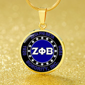 Zeta Phi Beta Necklace Circle Greek Diamond