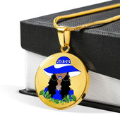 Zeta Phi Beta Necklace Circle Women Beautiful