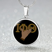 Iota Phi Theta Necklace Circle Hand Letter