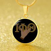 Iota Phi Theta Necklace Circle Hand Letter