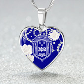 Zeta Phi Beta Necklace Heart Pearl Symbol Design
