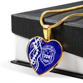 Zeta Phi Beta Necklace Heart Pearls Style