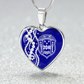 Zeta Phi Beta Necklace Heart Pearls Style