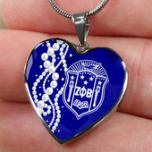 Zeta Phi Beta Necklace Heart Pearls Style