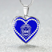 Zeta Phi Beta Necklace Heart Pearls