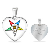 Order of the Eastern Star Necklace Heart Crest