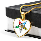 Order of the Eastern Star Necklace Heart Crest