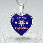 Order of the Eastern Star Necklace Heart Letter