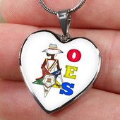 Order of the Eastern Star Necklace Heart Girl Letter