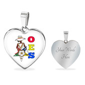 Order of the Eastern Star Necklace Heart Girl Letter