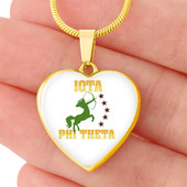 Iota Phi Theta Necklace Heart Letter Style