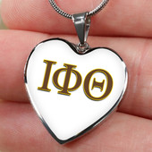 Iota Phi Theta Necklace Heart Greek