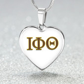 Iota Phi Theta Necklace Heart Greek