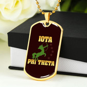 Iota Phi Theta Military Dog Tag Necklace Letter Style