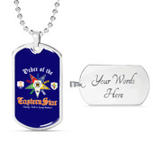 Order of the Eastern Star Military Dog Tag Necklace Letter